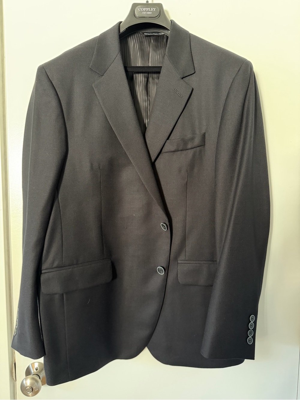 Coppley Men's Black Two-Button Sport Coat Blazer